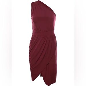 One shoulder wrap dress with cut out back